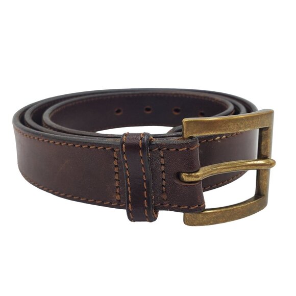 Eddie Bauer Men's Dress Casual Belt Size 48 #2130 Brown Italian Leather - Picture 4 of 16